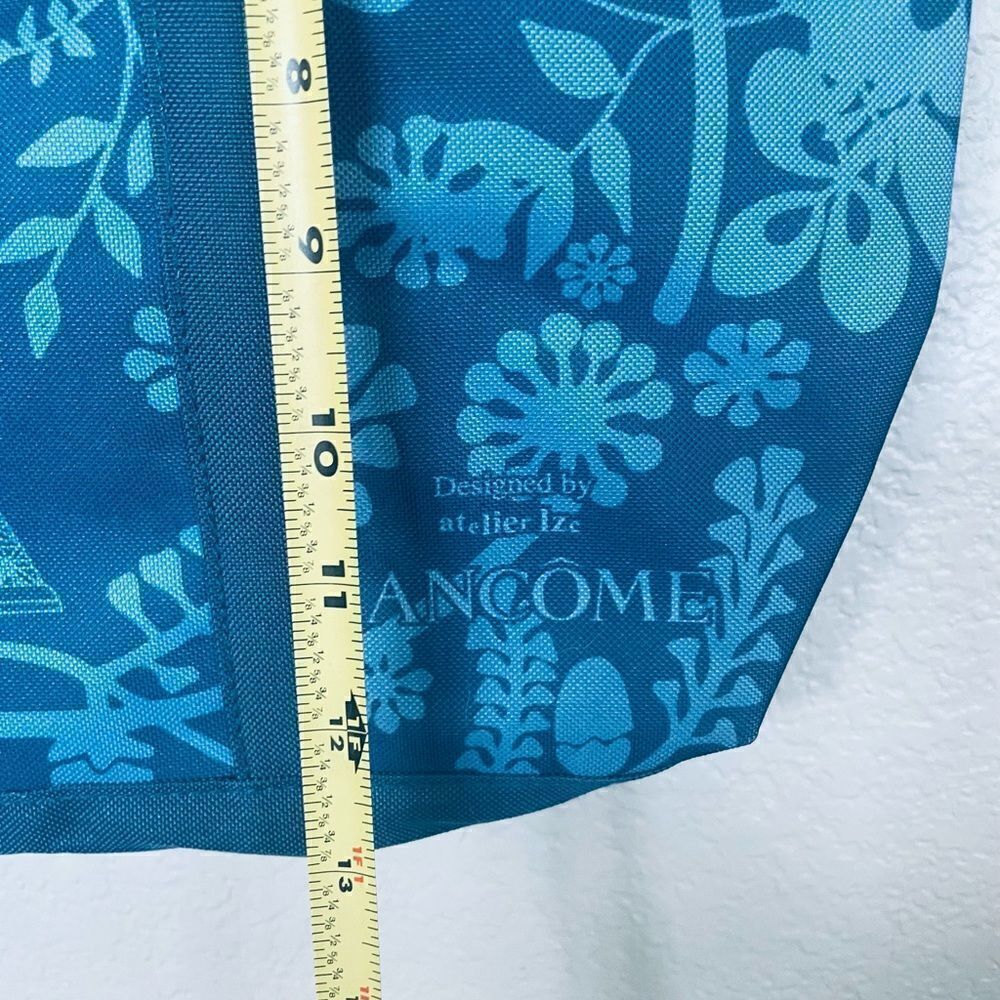Lancome Blue Floral Eiffel Tower Canvas Tote Bag - Picture 2 of 5